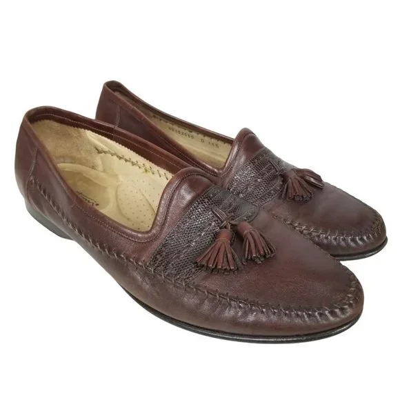 Santoni Men\'s Brown Tassel Loafers 8D Santoni Brown Suede and Leather Tassel Loafer main image 3